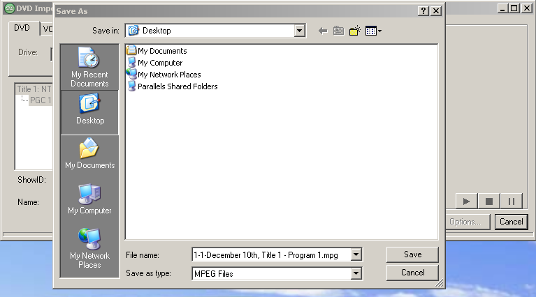 DVDImport - Normal Import